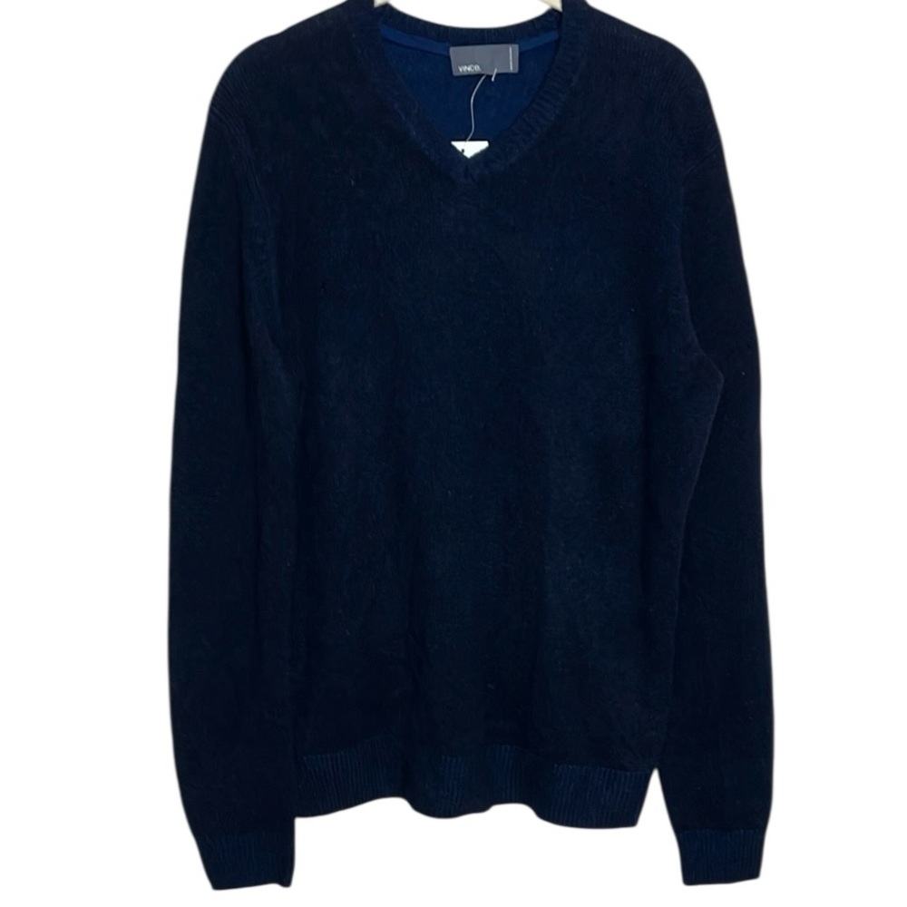 Vince V Neck Cashmere Wool Sweater Sz M FLAWS